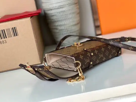 Official oldcobbler LOUIS TRUNK VUITTON POCHETTE VERTICAL 0701